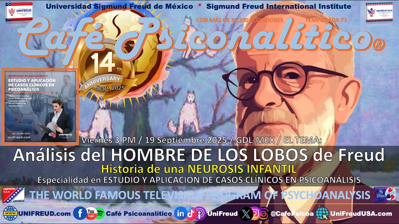 Análisis del HOMBRE DE LOS LOBOS de Freud - Historia de una Neurosis Infantil | 14° Aniv. CafePsicoa
