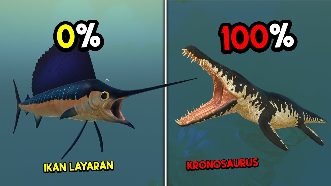 Gue Jadi Ikan LAYARAN TERCEPAT Sampai Dapat KRONOSAURUS BUAYA PURBA... Feed And Grow Fish