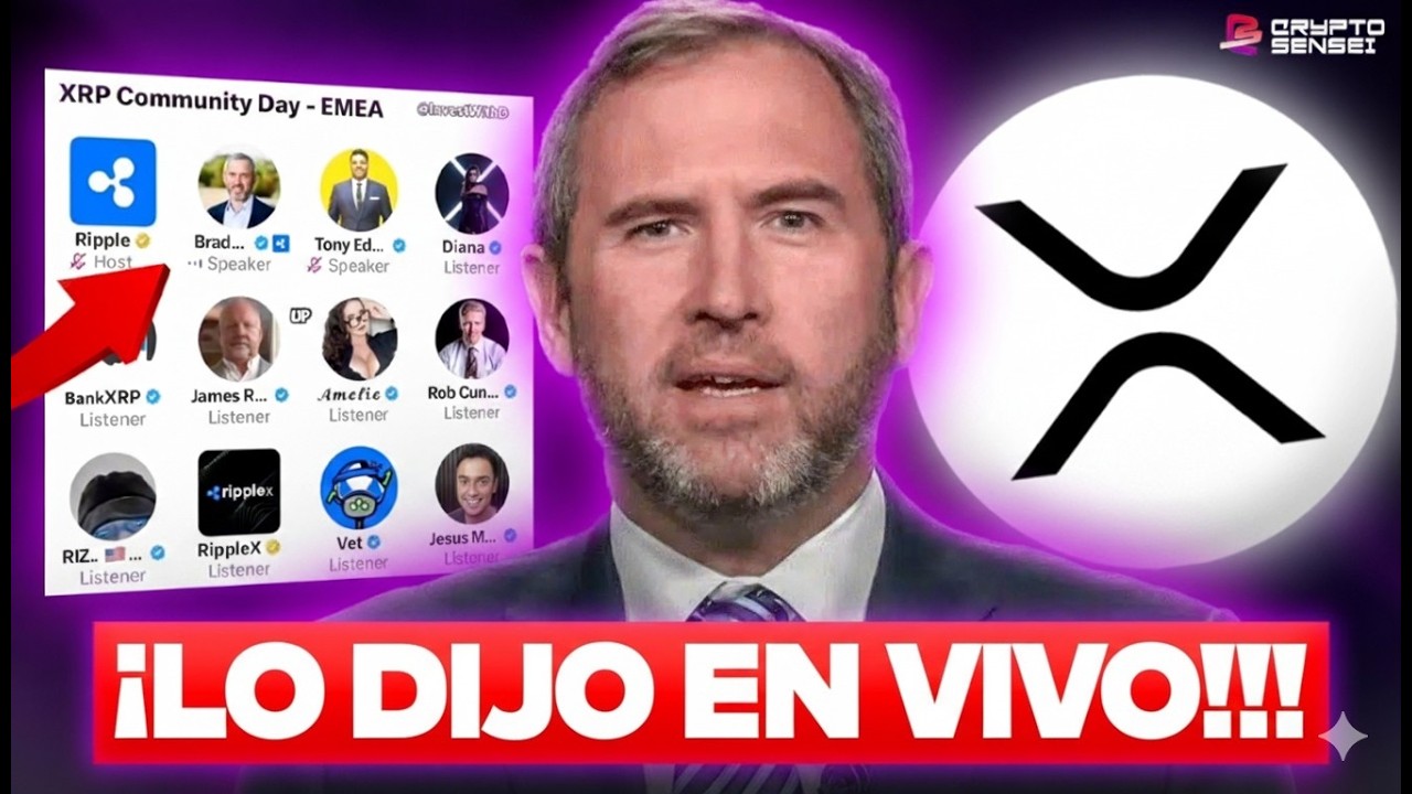 BOMBA EN VIVO DEL CEO DE Ripple: ¡LO DIJO EN DIRECTO! NOTICIA URGENTE (ÚLTIMA HORA)
