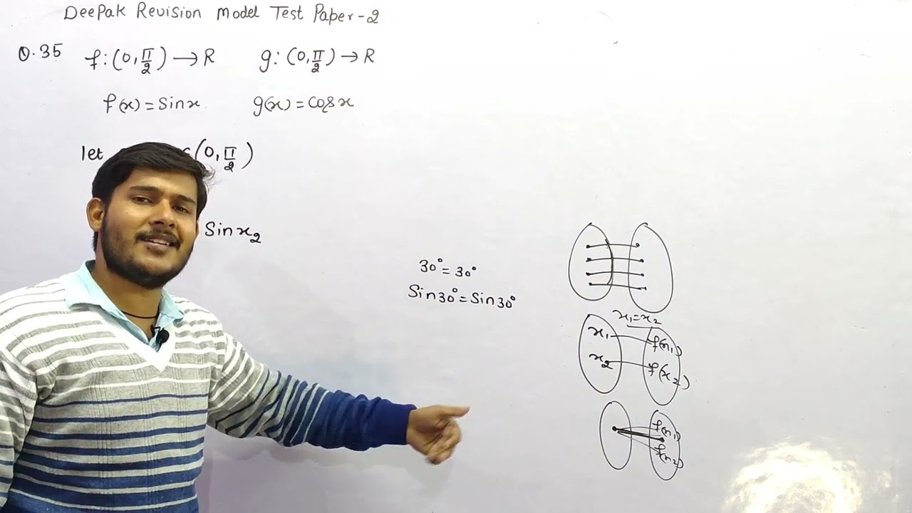 Consider functions f:(0, π/2)→R given by f (x)= sin x and g:(0, π/2) g(x)=cos x. Show that and g bot