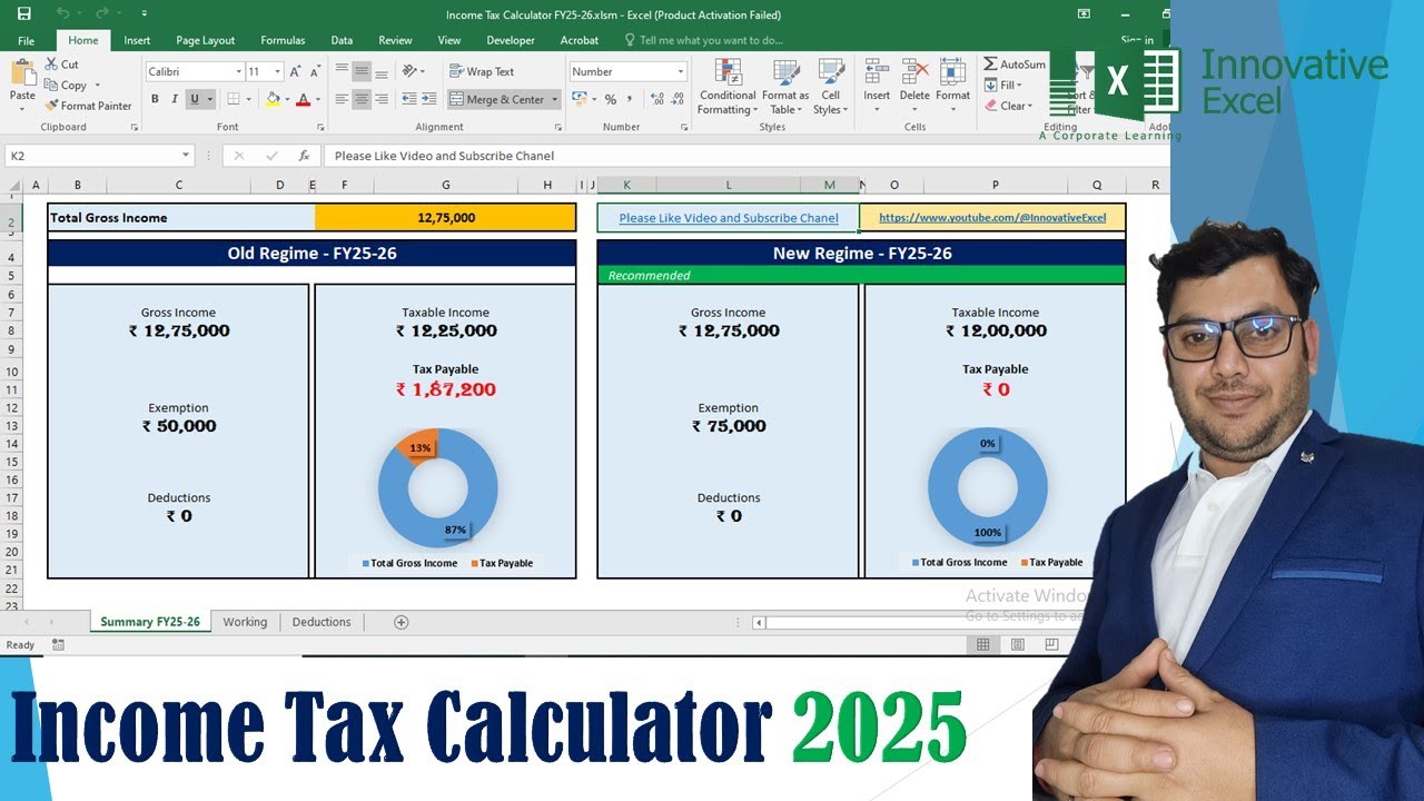 Download income tax calculator Template in excel