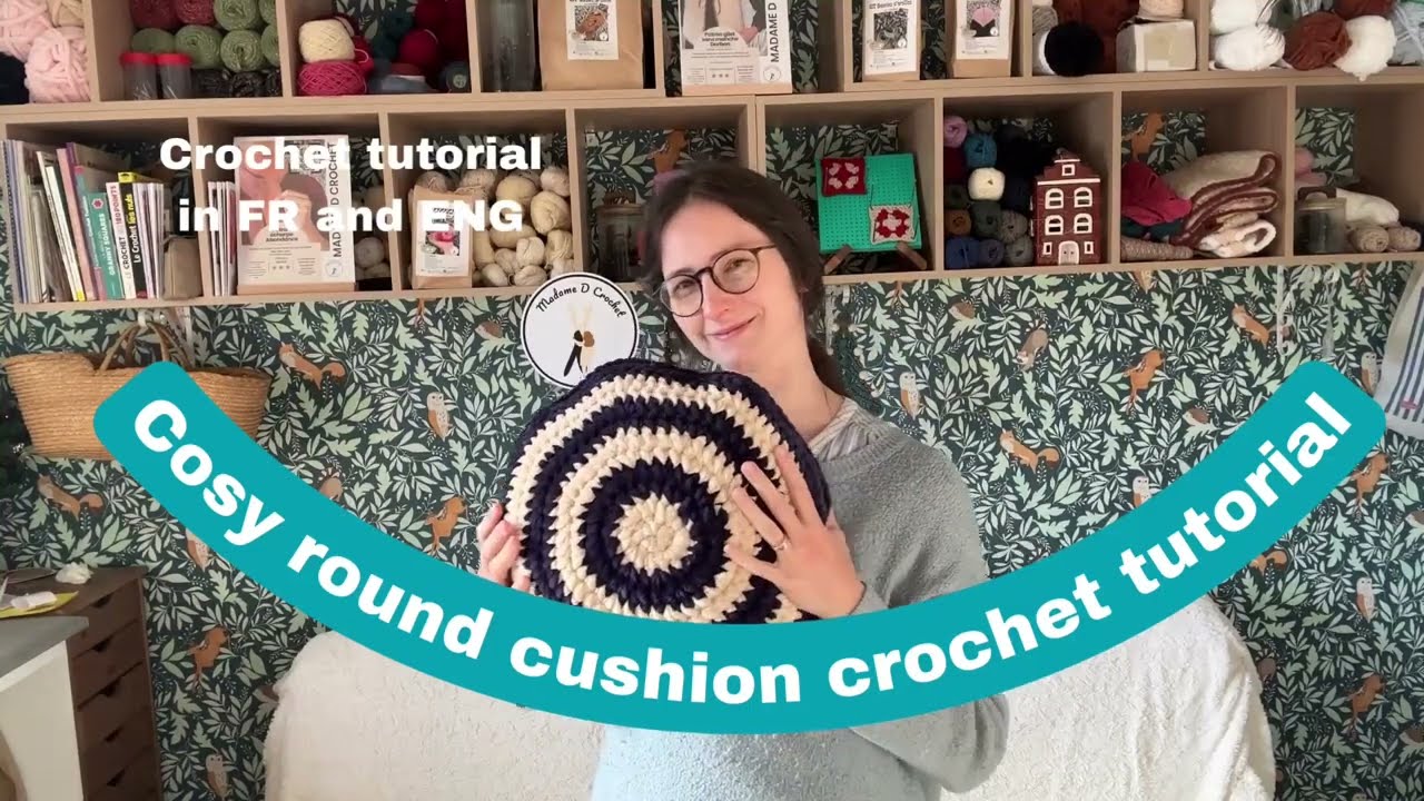 Crochet round coussin - Madame D Crochet
