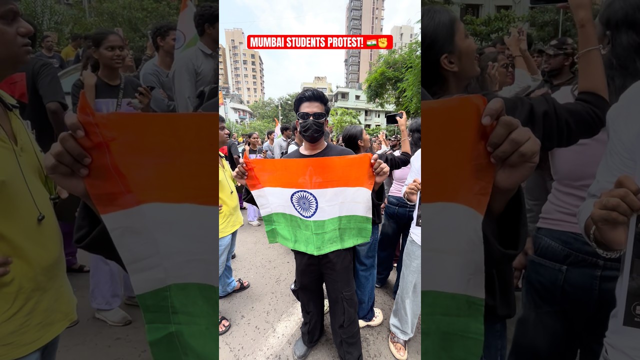 Mumbai Students Protest 🇮🇳✊ | Students Raise Their Voice | Mumbai Protest #Shorts #cjp #protest