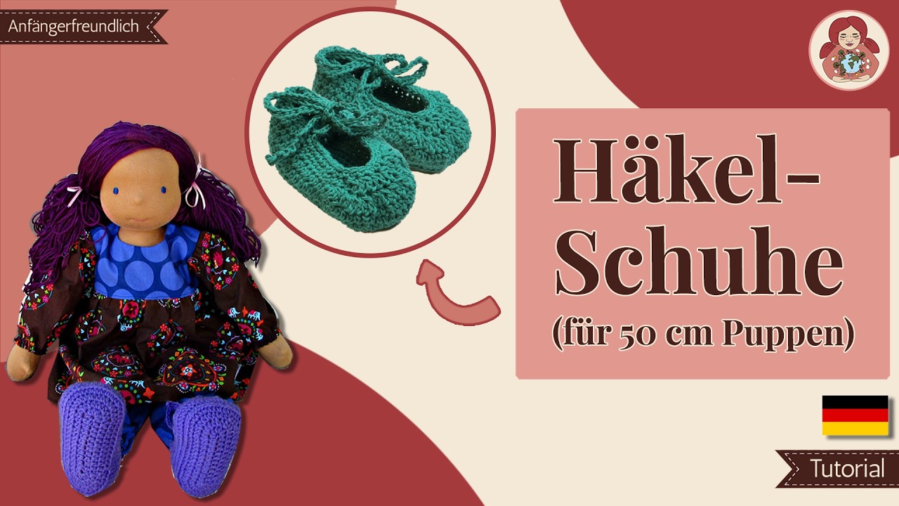 DIY | Häkelschuhe für 50 cm Puppen (Klassischer Sami Schnitt) • Sami Doll Tutorials
