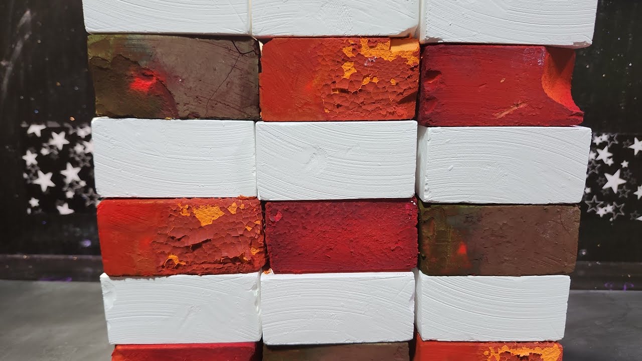Mini Mass Crush | 18 Dyed and Plain Chalk Blocks | Crispy | PNP Soft | ASMR I Oddly Satisfying