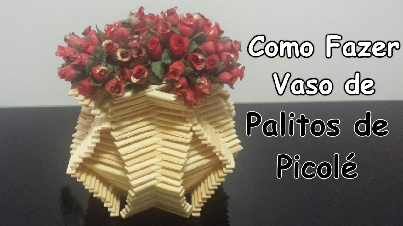 Como Fazer um Vaso com Palitos de Picolé