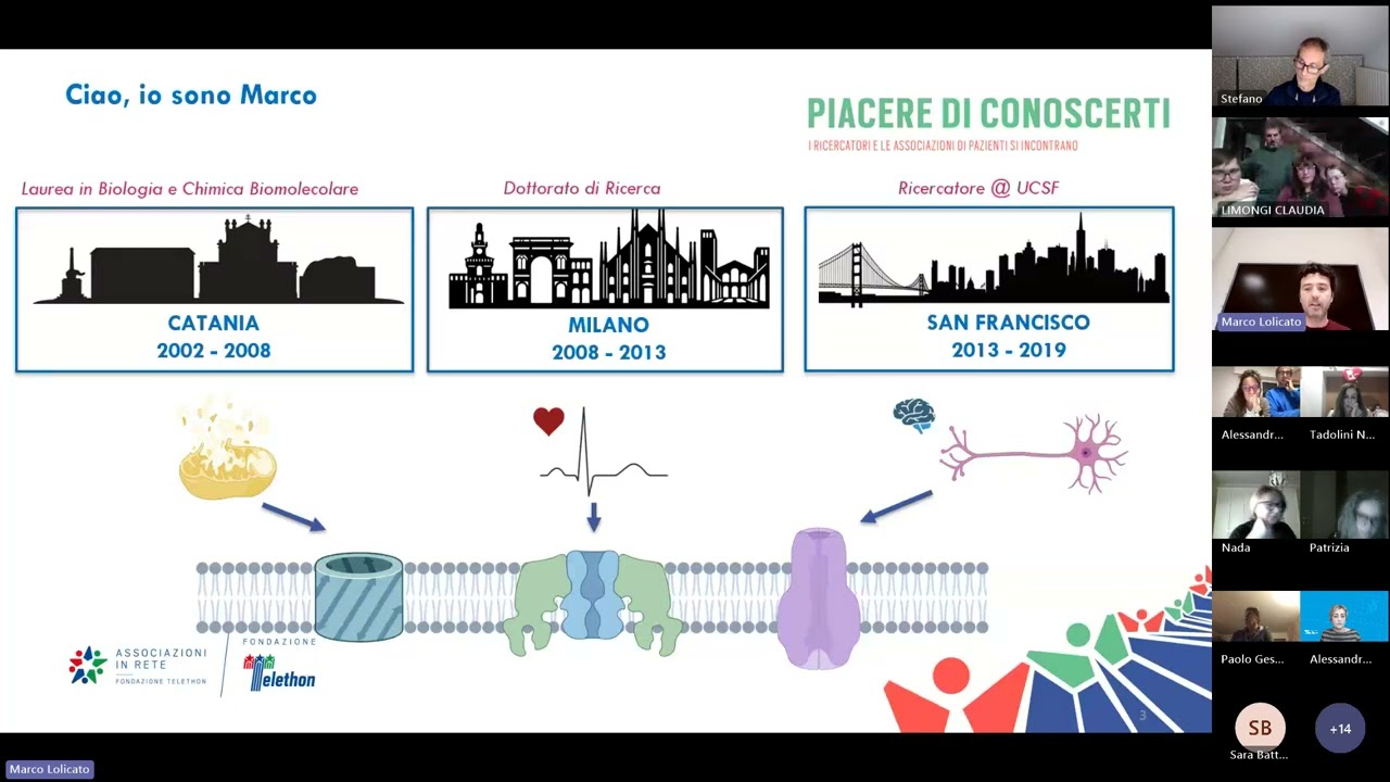 l prof. Marco Lolicato presenta il progetto di ricerca su glut1ds finanziato da Fondazione Telethon