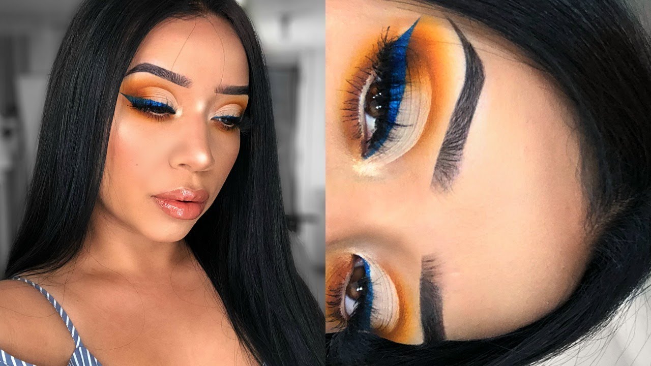 MAKEUP MONDAY | SAPPHIRE EYELINER + EASY SUNSET EYE LOOK | Oh!MGlashes