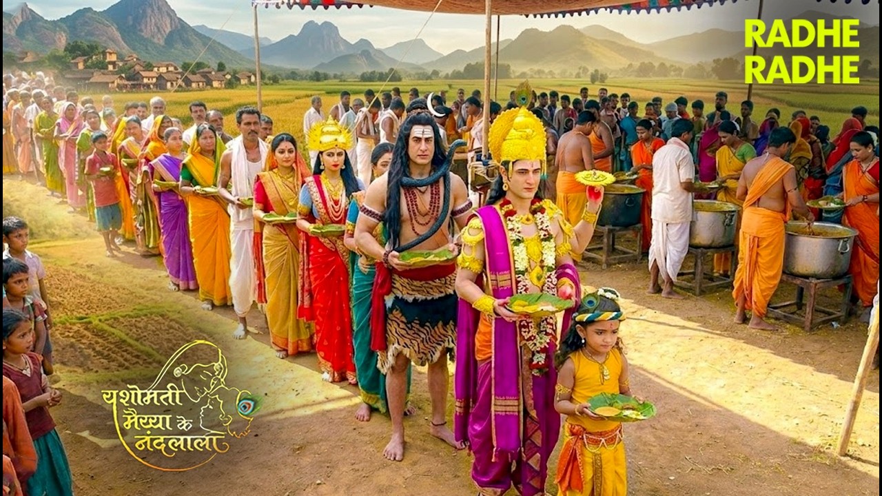 गोकुल में दिव्य मिलन का रहस्य! कान्हा, नारायण और महादेव💥 | Yashomati Maiyaa #krishna #bholenath #god