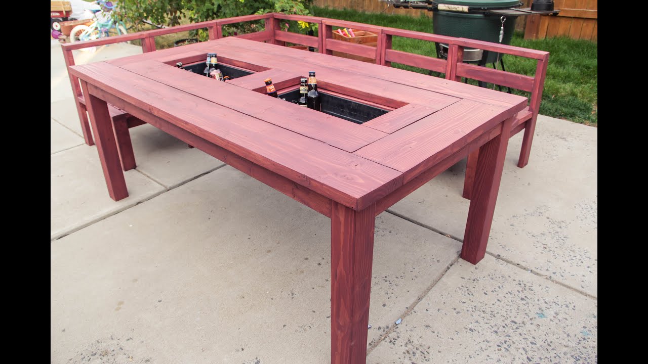Patio Table with Built in Ice Boxes (How to Build)