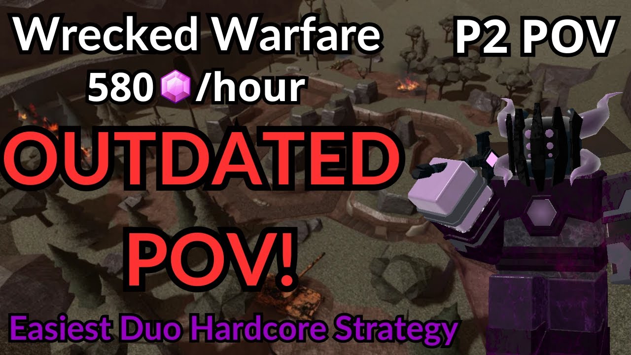 OUTDATED! Wrecked Warfare - Duo Hardcore Strategy I Player 2 POV I Tower Defense Simulator I Roblox