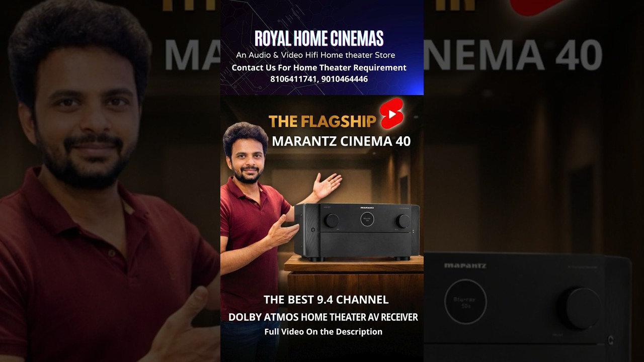 AV-ресивер Marantz Cinema 40 9.4 Dolby Atmos для домашнего кинотеатра, работающий на базе JBL.