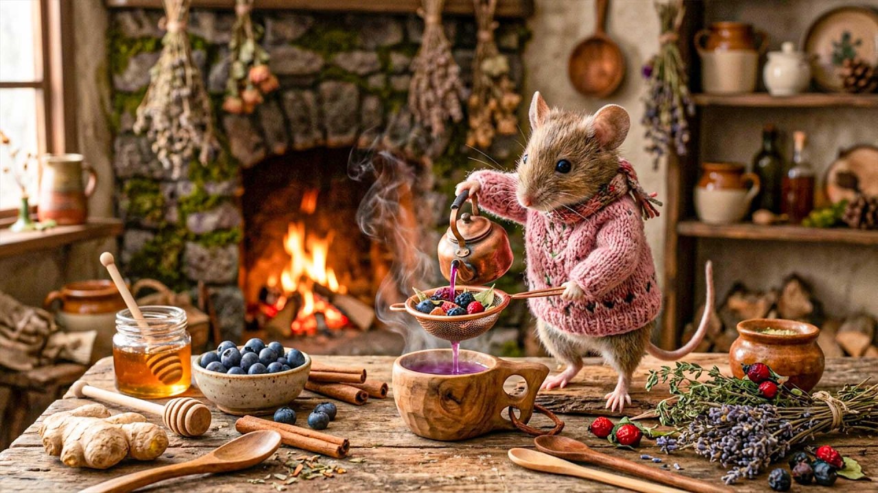 Cozy Cottage Moments 🧣🔥 Herbal Tea & Fantasy Ambient Music for Relaxation, Reading & Sleep