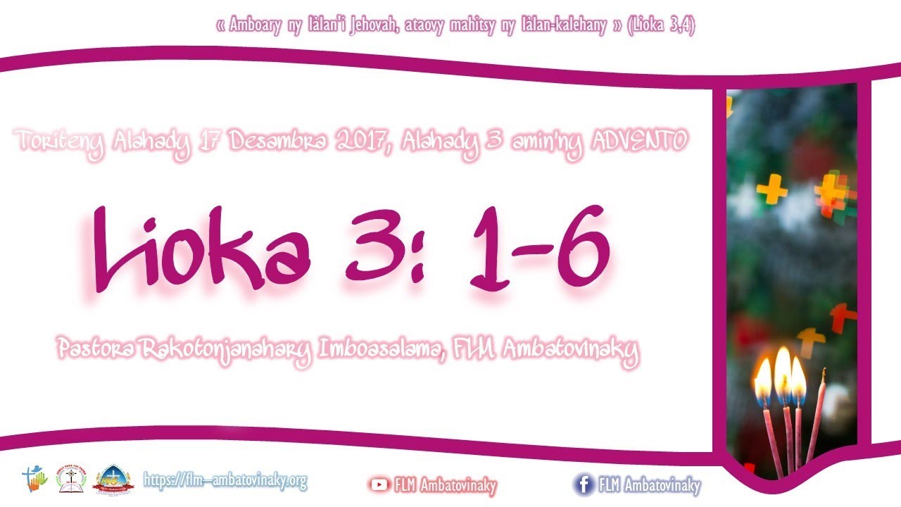 LIOKA 3.1-6, Alahady 3 @ ADVENTO