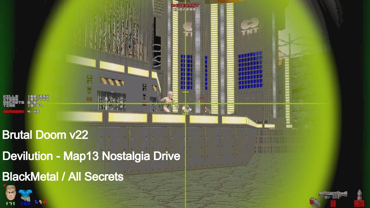 Brutal Doom v22 - Devilution Map13 Nostalgia Drive (All Secrets)