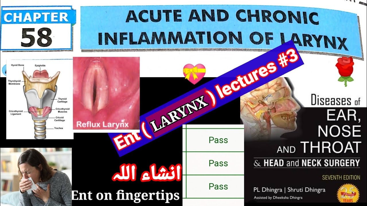 acute and chronic inflammation of larynx. ENT (LARYNX) LECTURES #3 renkes edema