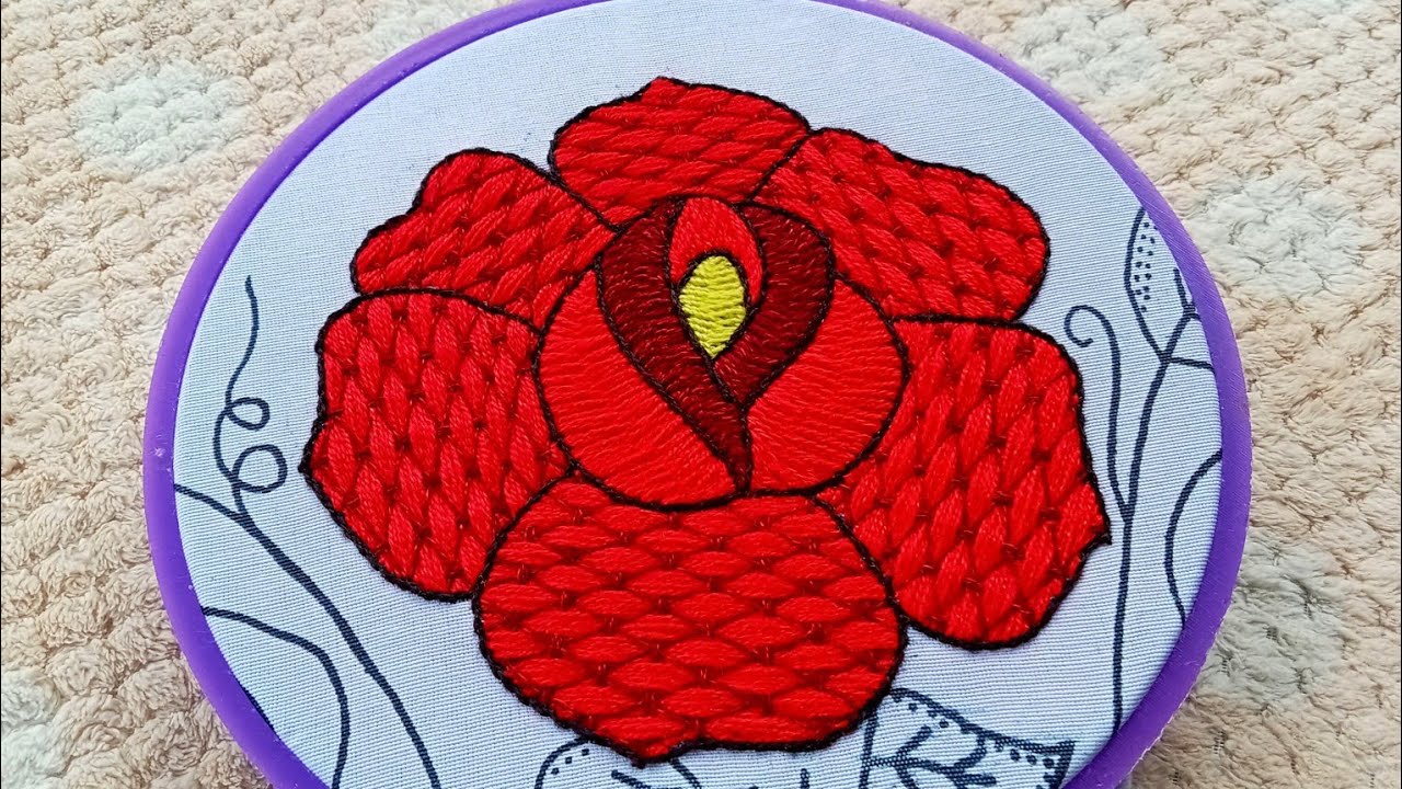 Bellísimo bordado para rosa#100😍 puntada ideal para cualquier diseño 