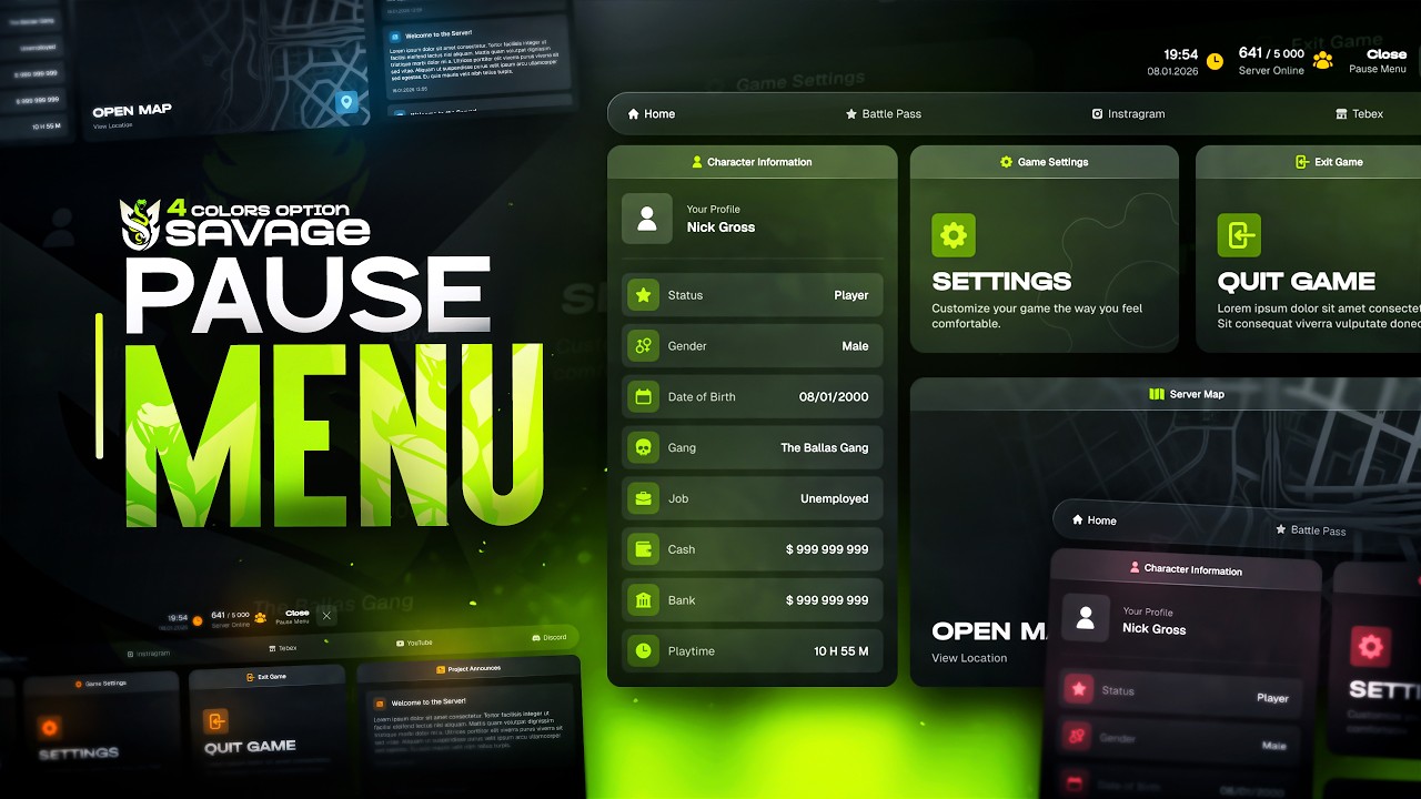 FiveM Pause Menu Script Showcase | Premium Server UI