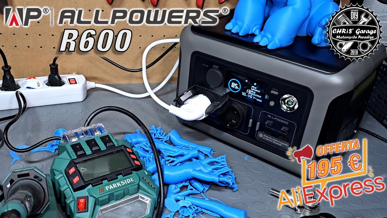 ALLPOWERS R600 Power Station portatile da 600W e 300Wh con UPS e ricarica wireless