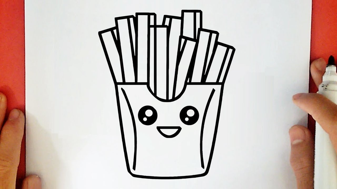 COMMENT DESSINER UN PAQUET DE FRITES KAWAII