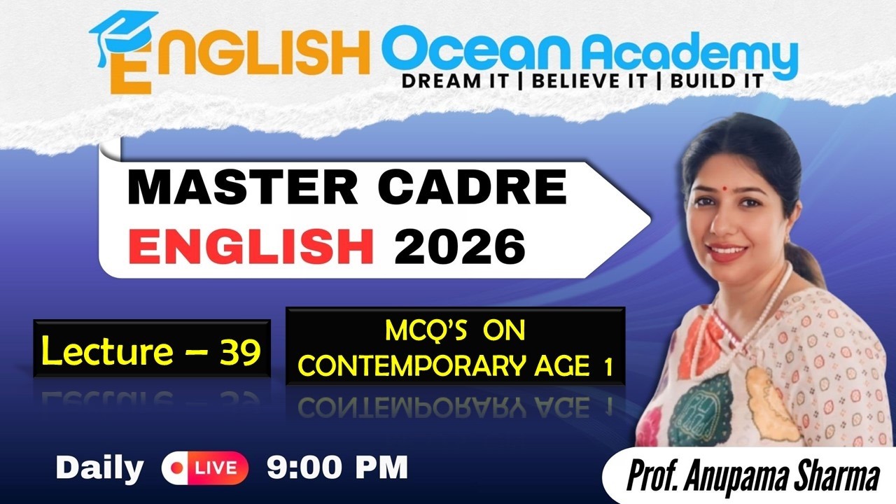 Master Cadre English Preparation | MCQ Lecture 39 | English Ocean Academy #englishbyanupamamam