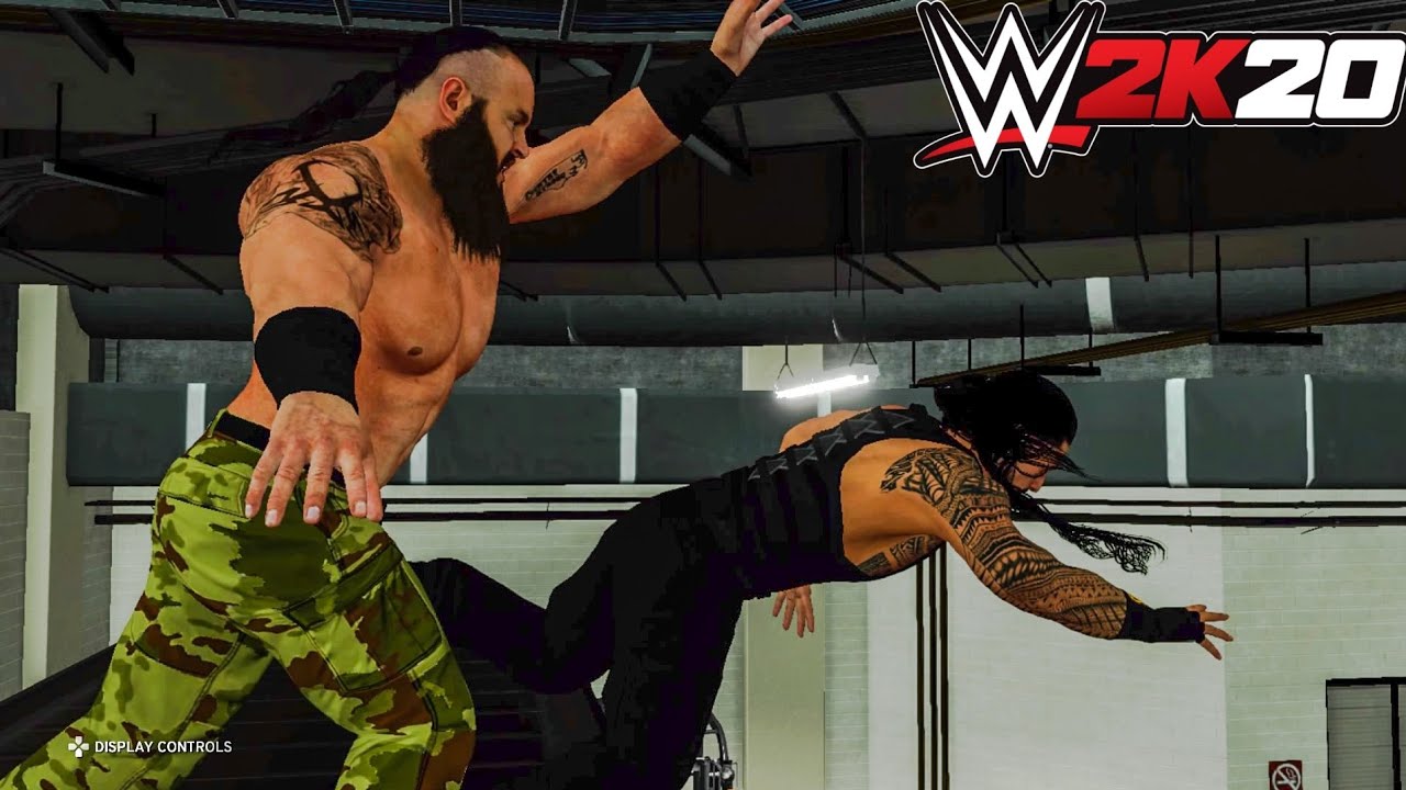 WWE 2K20 Backstage Brawl Match Gameplay | Roman Reigns VS. Braun Strowman | WWE 2K20 PS4 Gameplay
