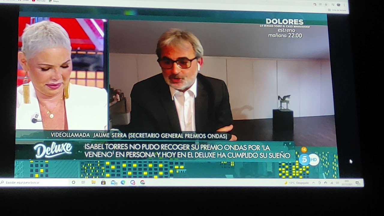 Isabel Torres recoge el Premio Ondas por su actuación en 