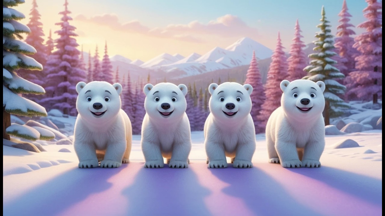 Five Little Polar Bears Stomp Stomp Stomp | Winter Animal Songs & Counting Rhymes