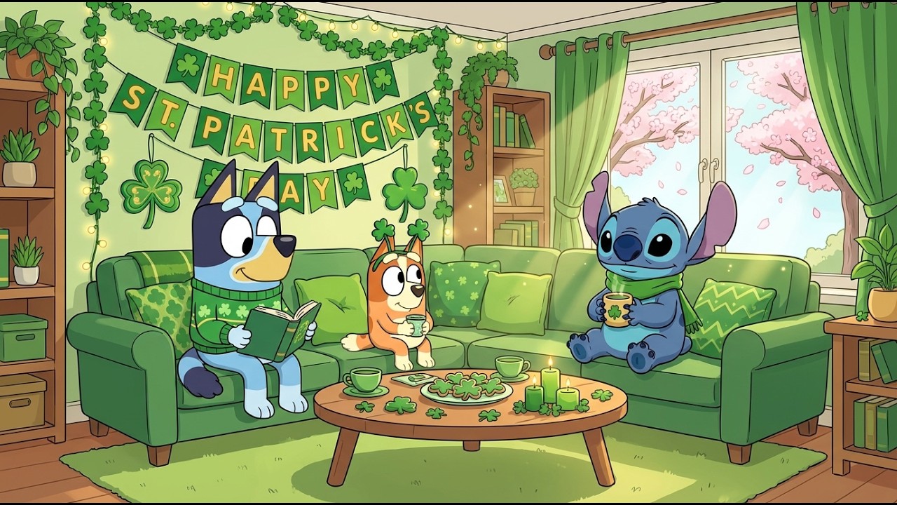 Stitch & Bluey Lucky Room on St. Patrick’s Day 🍀 Classroom Lofi Beats for  Study & Work 🎧 Chill Lofi