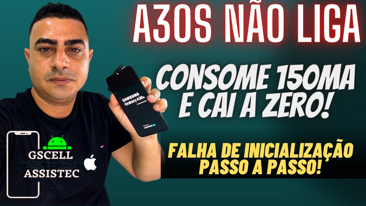SAMSUNG A30S FALHA DE INICIALIZAÇÃO (CONSOME 150 E CAI A ZERO CURTO VDD_MLDO_2P0)