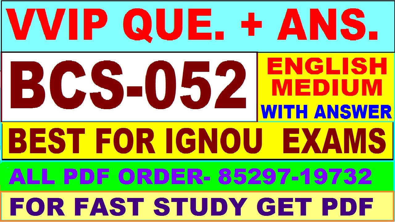 BCS 052 important questions with answer | bcs 052 Previous Year Question Paper