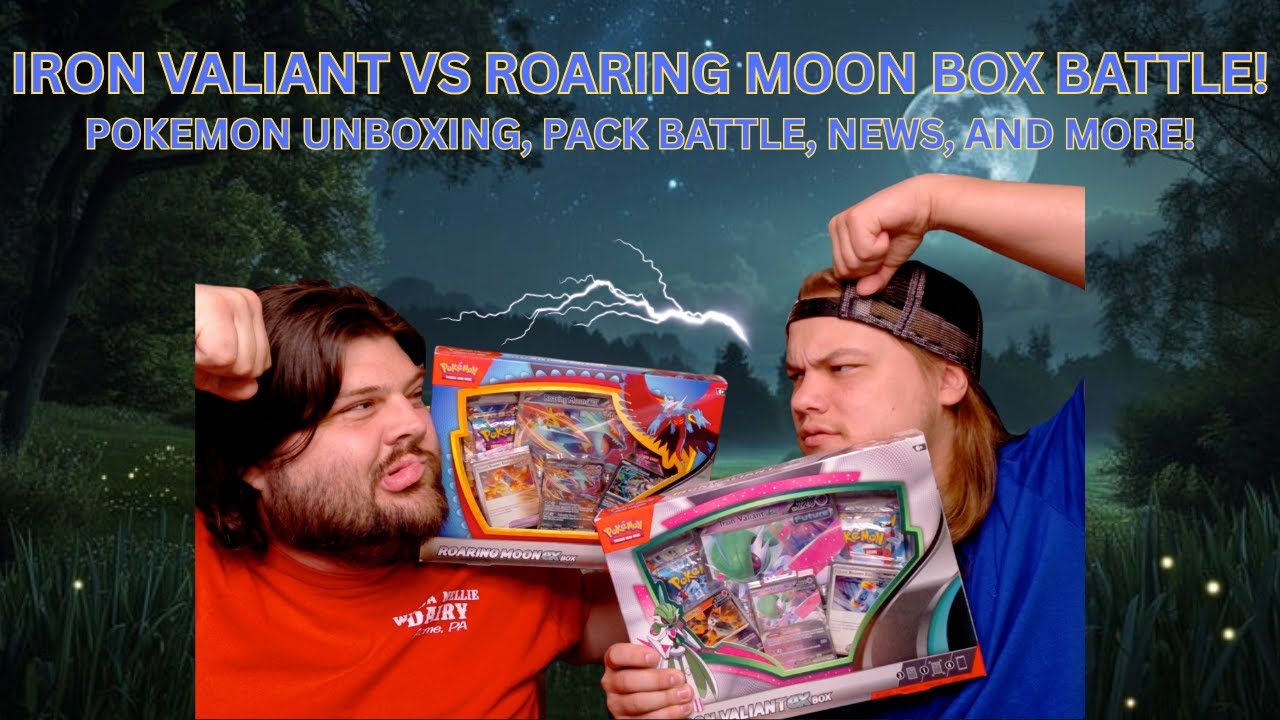 Iron Valiant EX vs Roaring Moon EX Box Battle! Who Wins This Epic Showdown?! 🔥 #packbattle #pokemon