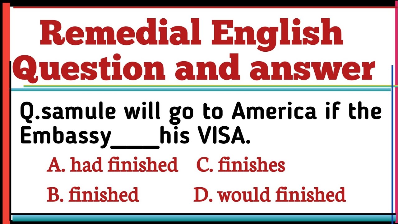 Remedial English mid question and answer