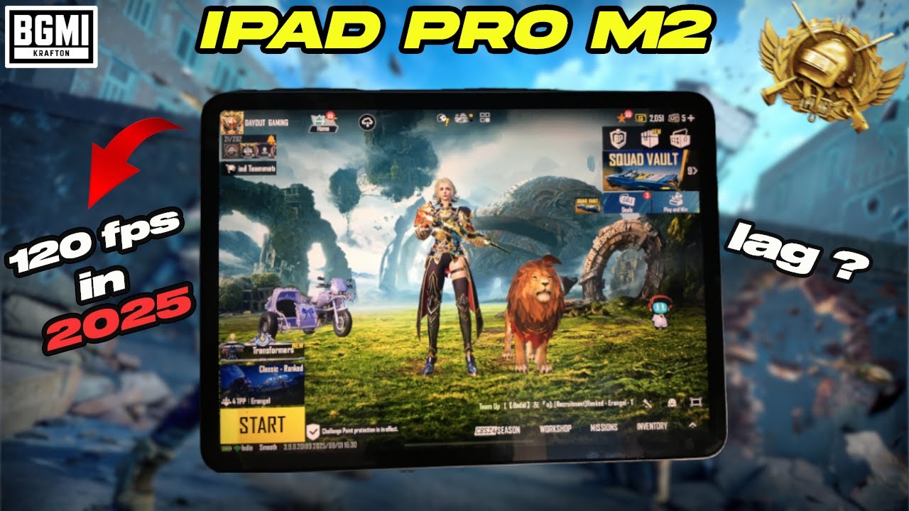 iPad Pro M2 BGMI/PUBG Smooth + 120 fps Test 🔥| ipad Pro Bgmi/pubg test