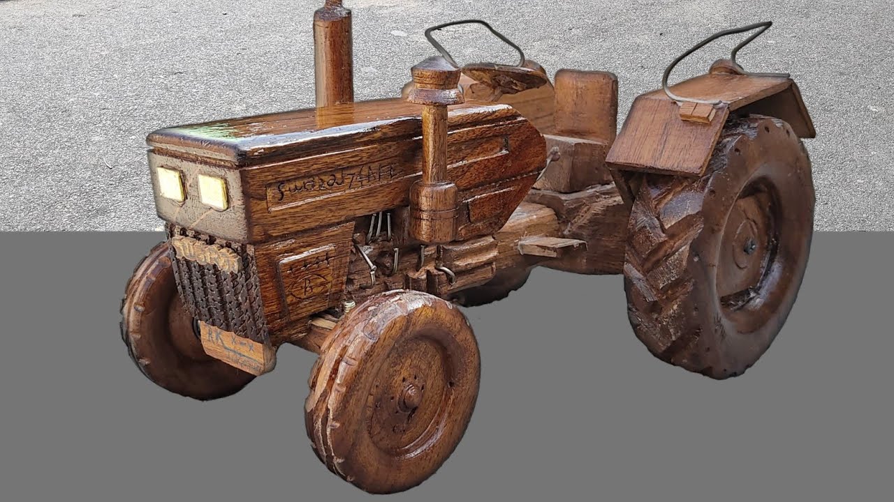 Wood Carving Swaraj 744 FE 4 star full future tractor ?wood work( लकड़ी से बनाया हुआ ट्रैक्टर)