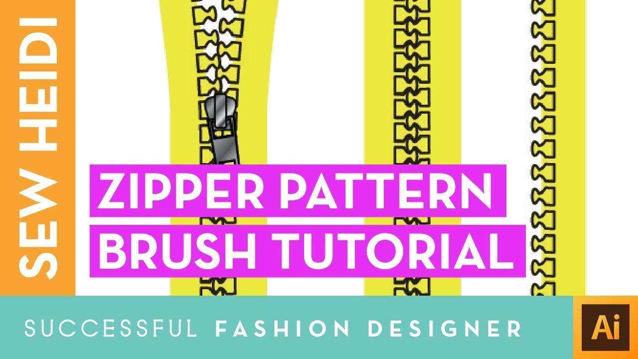 Zipper Tooth Pattern Brush in Illustrator