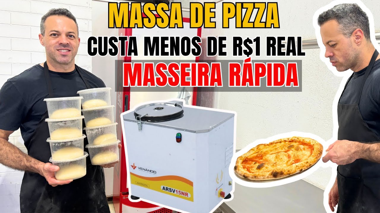MASSA DE PIZZA PROFISSIONAL QUE CUSTA MENOS DE R$1 REAL FEITA NA MASSEIRA RÁPIDA