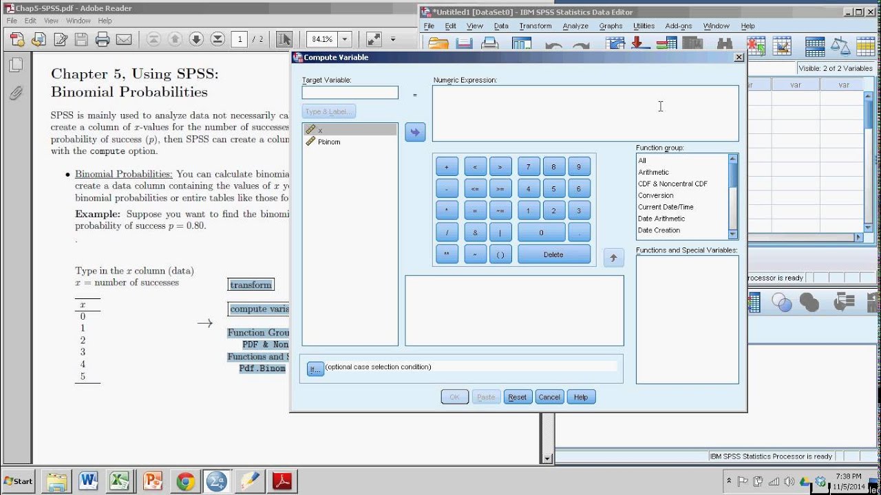 Calculating Binomial Probabilities with SPSS