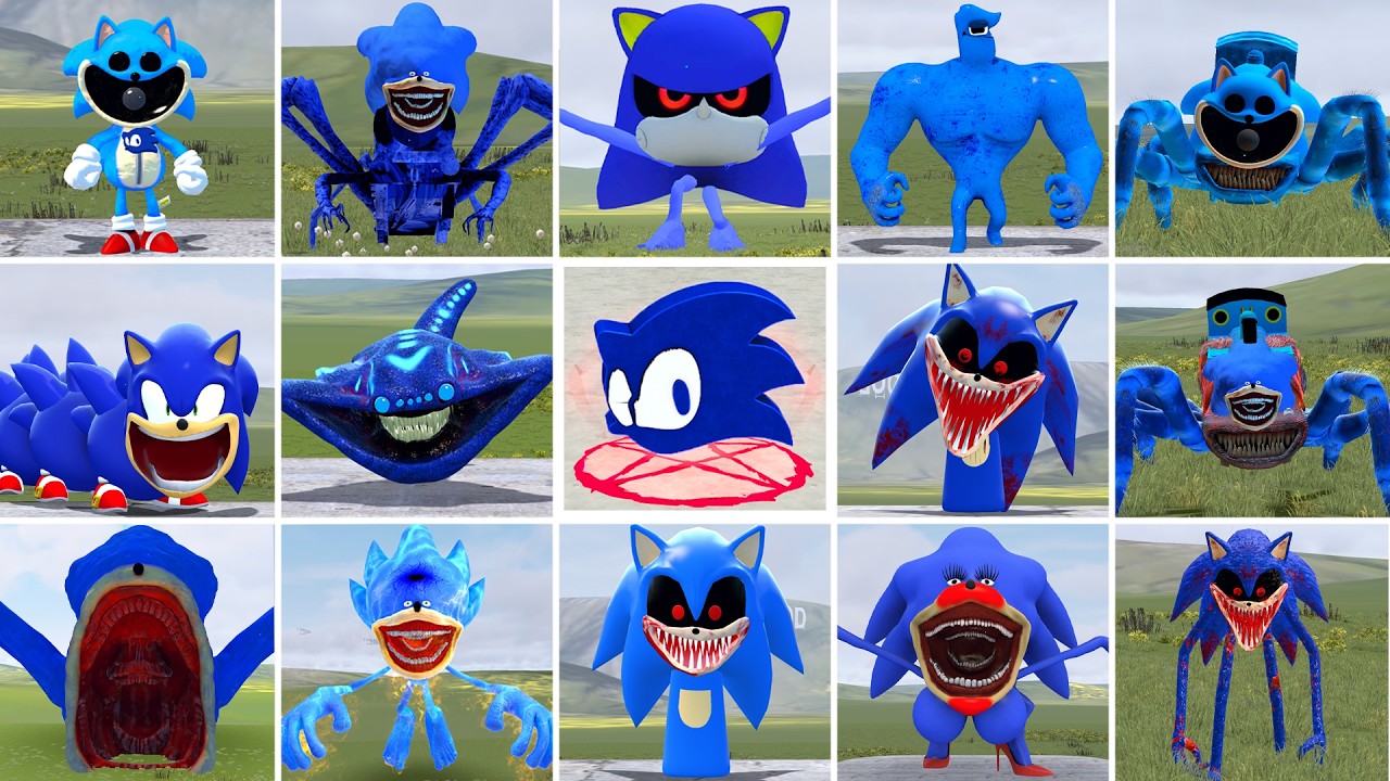 ALL SHIN SONIC TAPES FAMILY VS ALL SEA EATER SONIC FAMILY EPIC BATTLE in Garry's Mod!