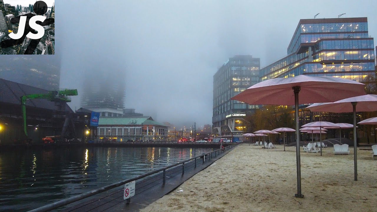 Foggy East Bayfront on the Waterfront | Toronto Walk (Jan 2023)