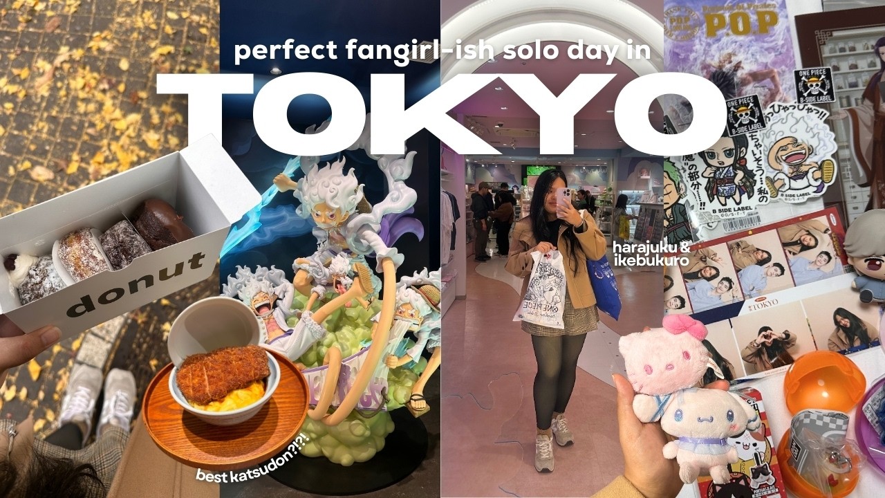solo in tokyo vlog 🍡 exploring harajuku & ikebukuro, anime cafe and merch, trying popular food spots