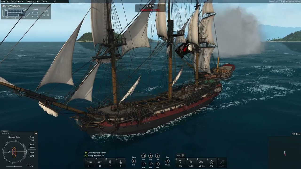 Pirating Small Merchantman, Demasting and Boarding Action, Naval Action