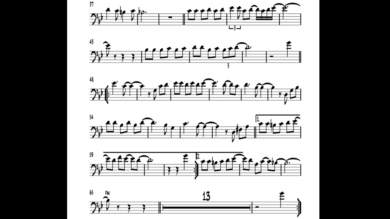 VALS : CUANDO LLORA MI GUITARRA (TROMBÓN) - PISTA Y PARTITURA (KARAOKE)