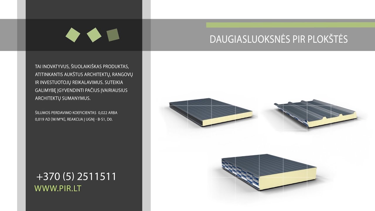 Kokybiškos PIR plokštės (Daugiasluoksnės, termoizoliacinės)