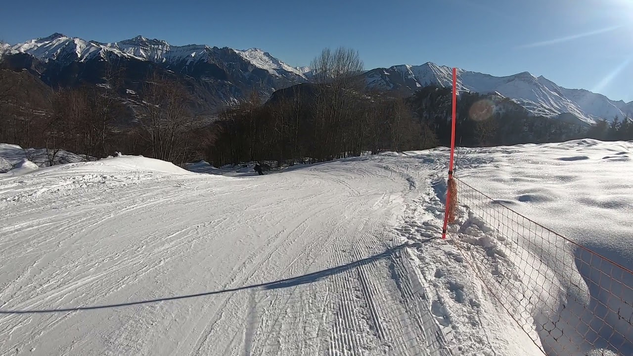Ski aux Sybelles, descente vers les bottières