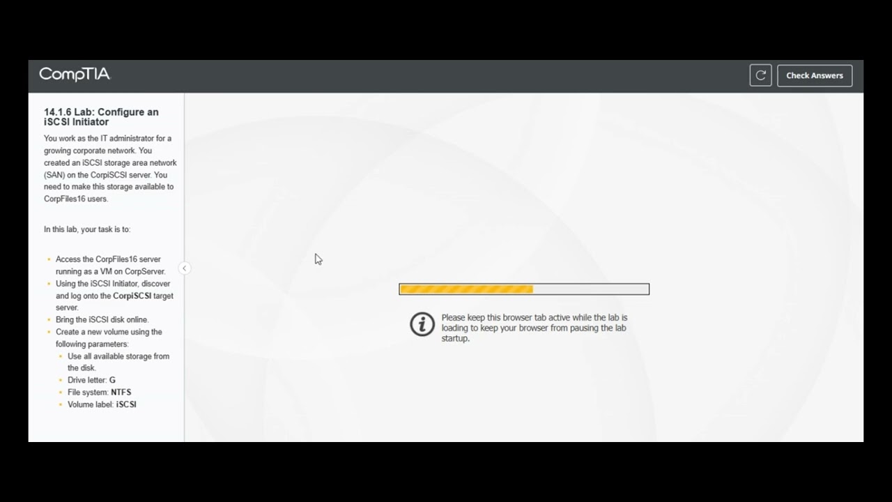 Testout | Network + | 14.1.6 Lab: Configure an ISCSI Initiator