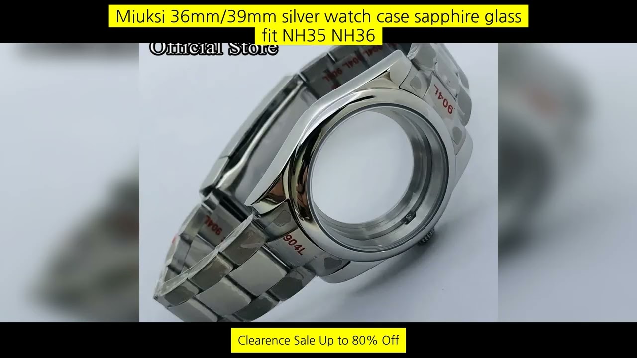 Miuksi 36Mm/39Mm Silver Watch Case Sapphire Glass Fit Nh35 Nh36 Eta2824 2836
