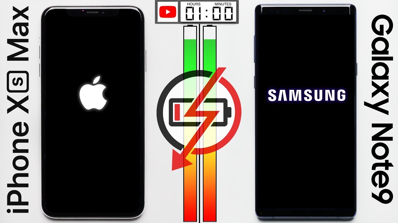 Тест аккумулятора iPhone XS Max и Galaxy Note 9