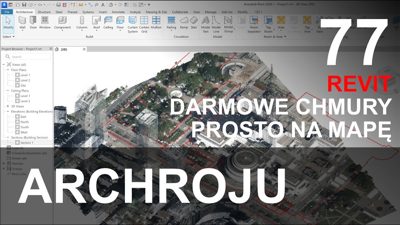 Revit - Darmowe chmury punktów z Geoportal - Tutorial 77
