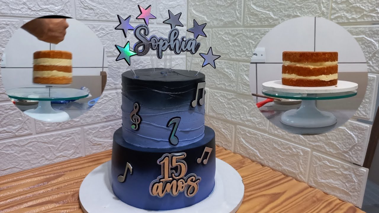 BOLO DE 2 ANDARES TODO VERDADEIRO COM PAO DE LÓ | 15 ANOS